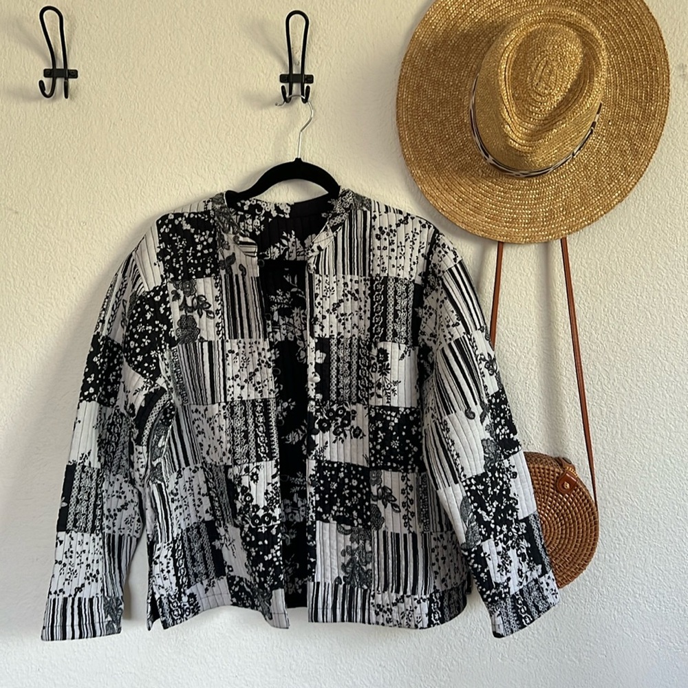 BLACK & WHITE PATCHWORK JACKET